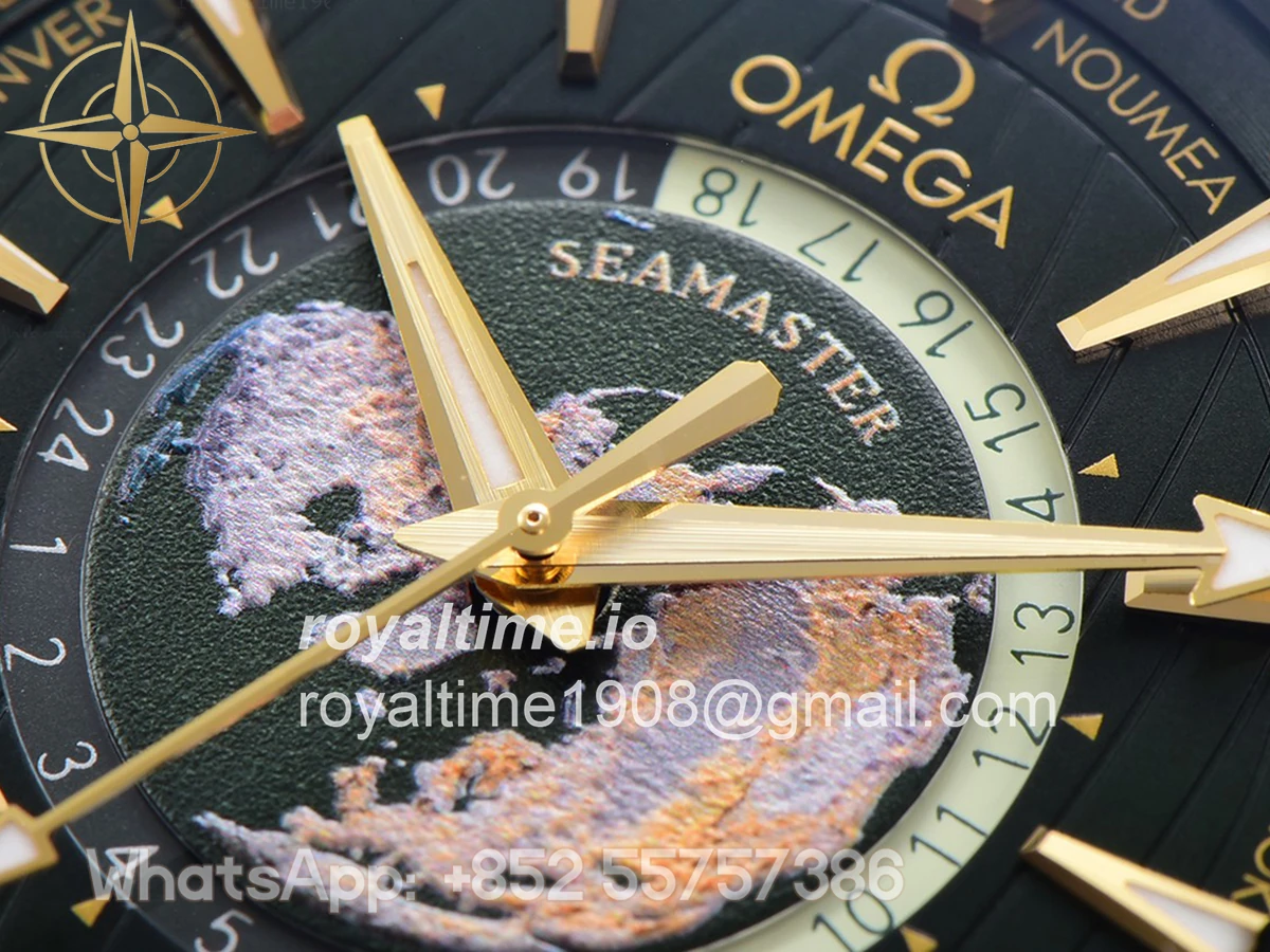 Omega Seamaster Aqua Terra Worldtimer Master Chrononometer Green Dial on Bracelet - Image 6