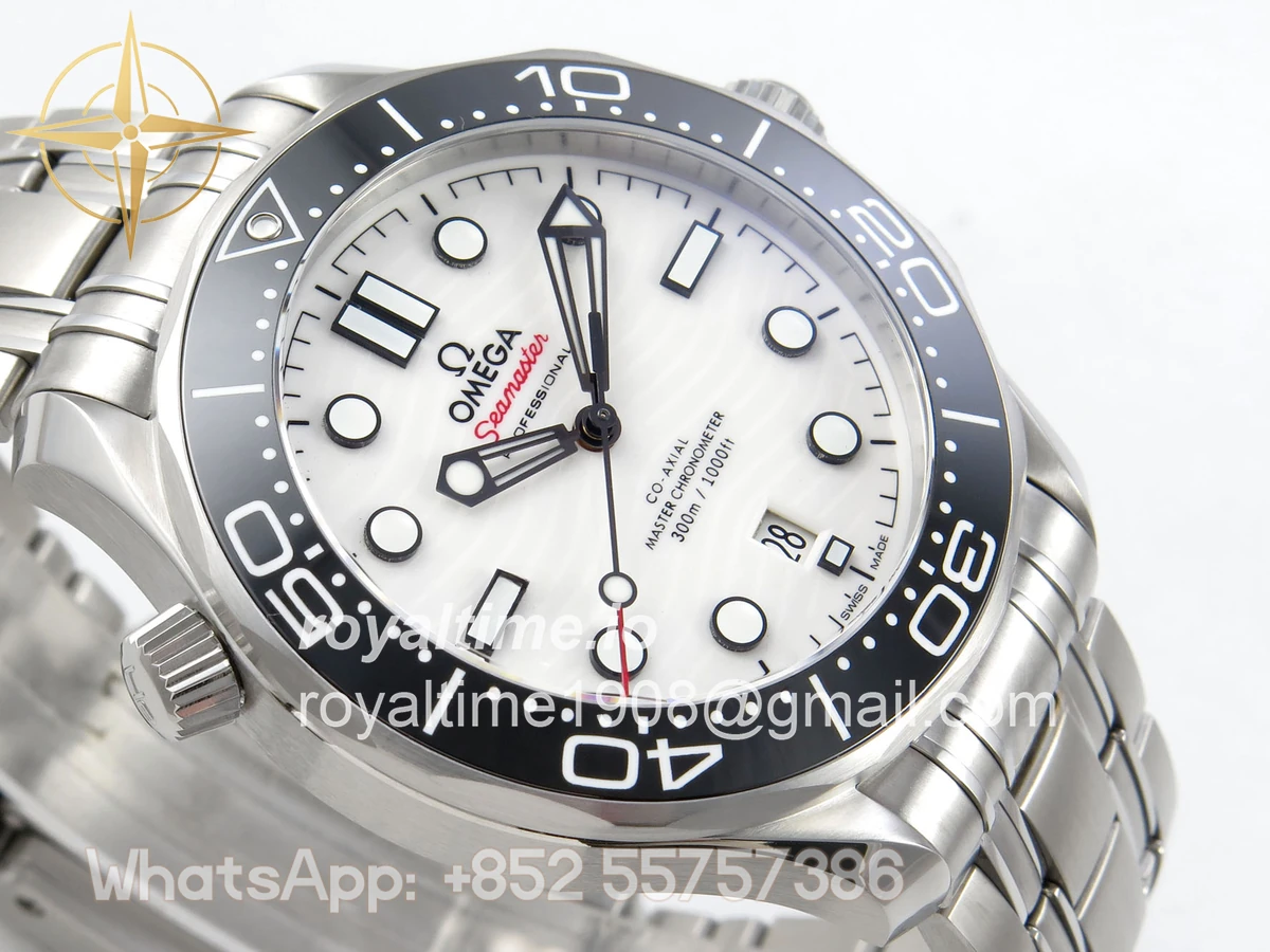 Omega Seamaster Diver 300M SS ORF Black Ceramic White Dial on SS Bracelet OR8800 - Image 6