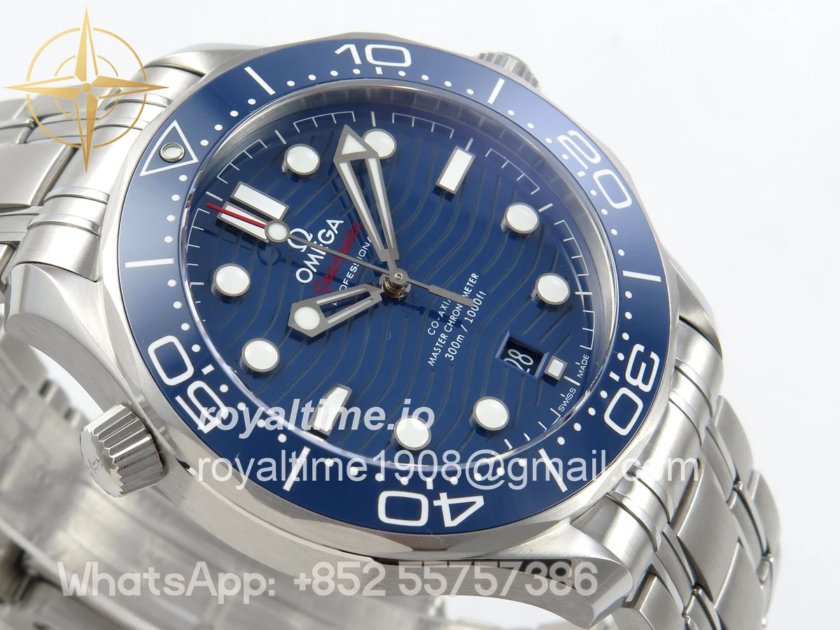 Omega Seamaster Diver 300M SS ORF Blue Ceramic Blue Dial on SS Bracelet OR8800 - Image 6