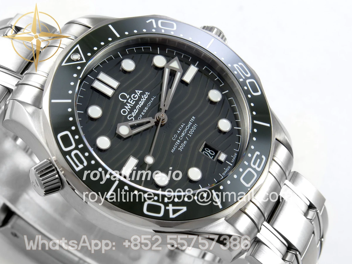 Omega Seamaster Diver 300M SS ORF Green Ceramic Green Dial on SS Bracelet OR8800 - Image 6
