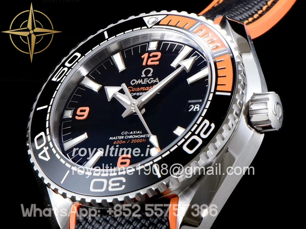 Omega Seamaster Planet Ocean 600M 43.5mm Black Dial in Steel on Leather Strap - Image 6