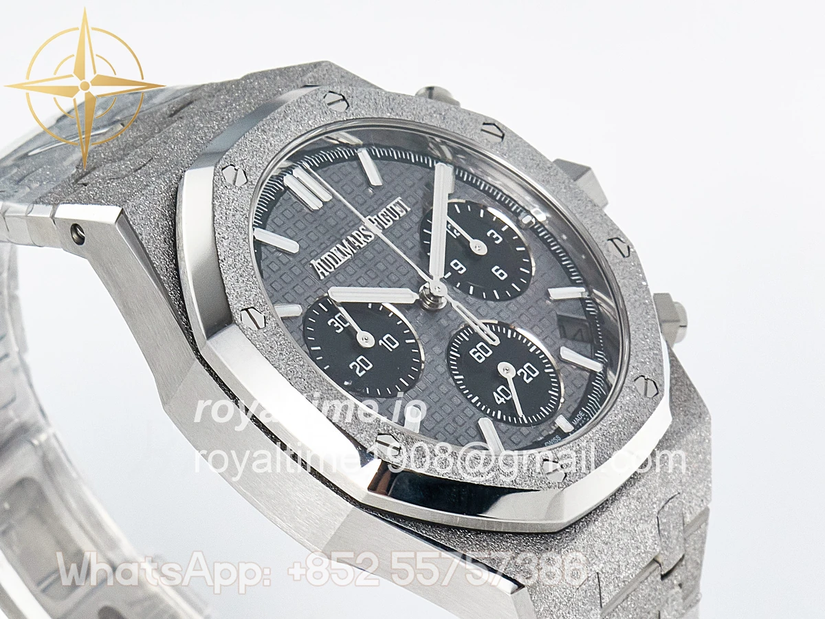 Audemars Piguet Royal Oak Chrono 26240 Frosted SS APSF Gray/Black Dial on Bracelet SA4401 - Image 6