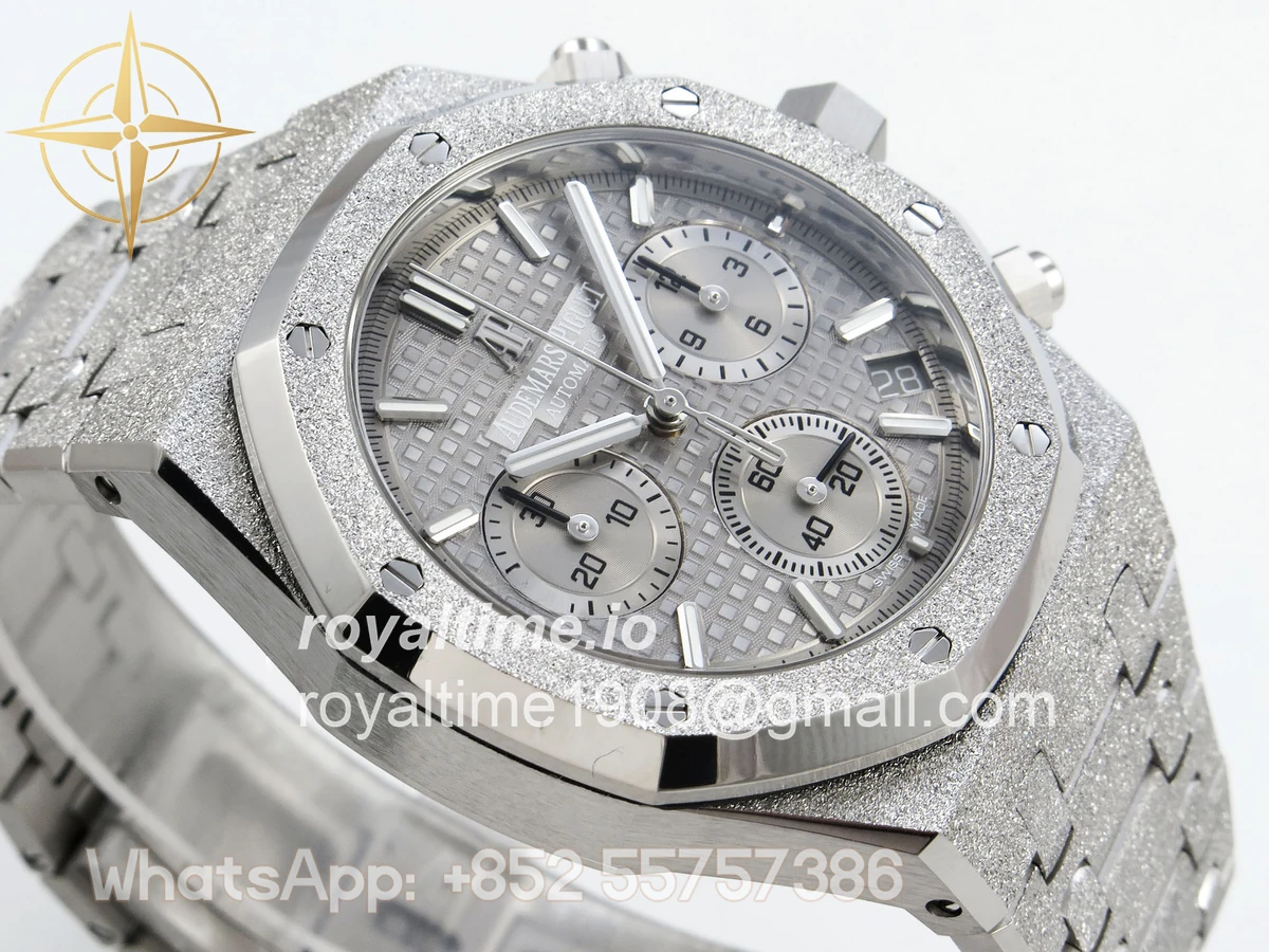 Audemars Piguet Royal Oak Chrono 26240 Frosted SS APSF Gray/Black Dial on Bracelet SA4401 V2 (Free Sprung) - Image 6