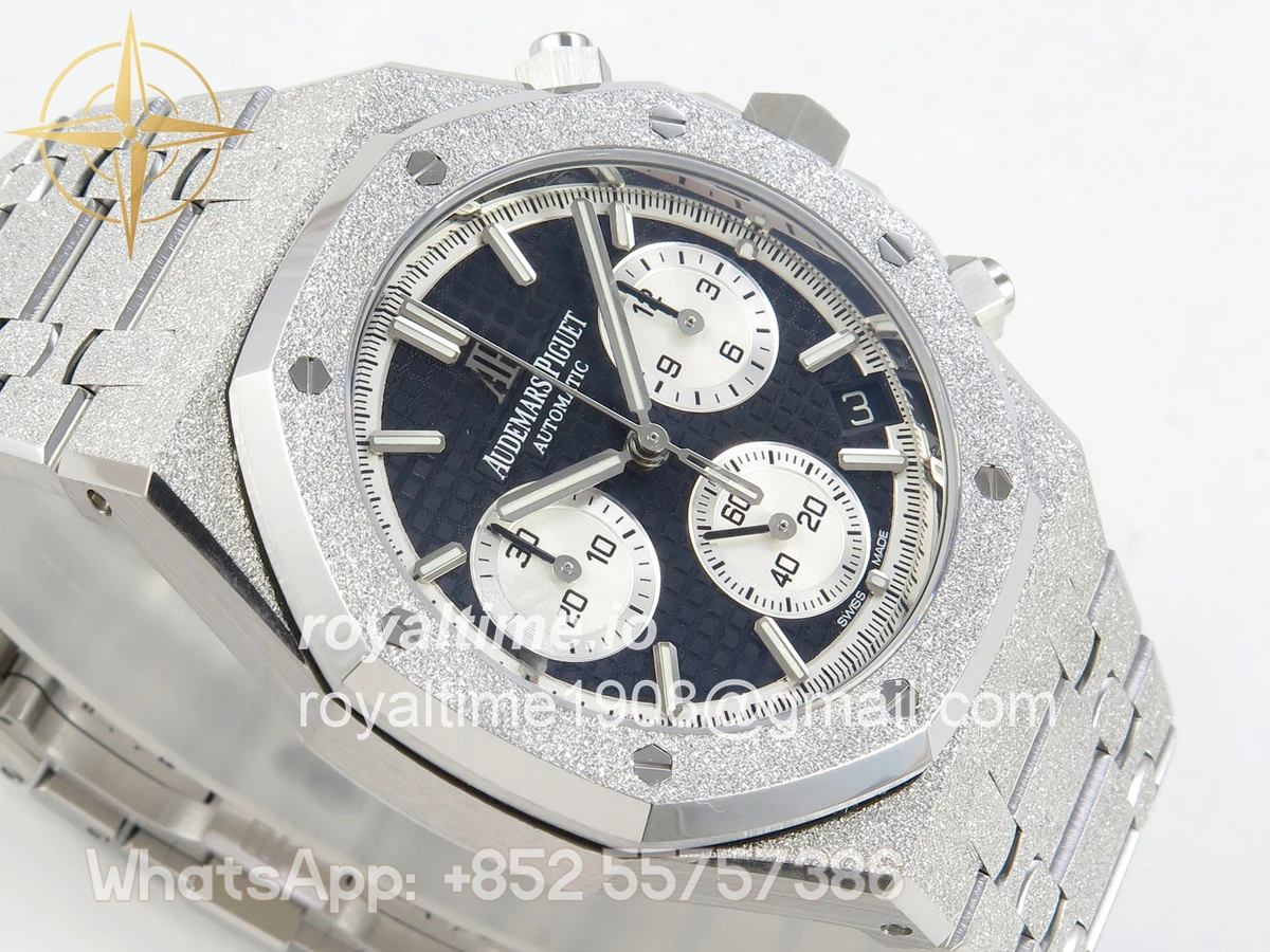 Audemars Piguet Royal Oak Chrono 26240 Frosted SS DDF Black/White Dial on SS Bracelet DD4401 - Image 6