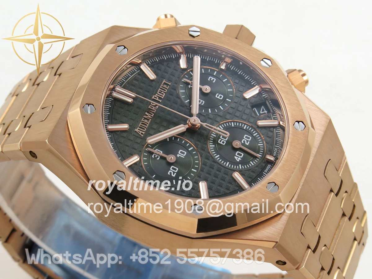 Audemars Piguet Royal Oak Chrono 26240 RG APSF Green Dial on RG Bracelet SA4401 - Image 6