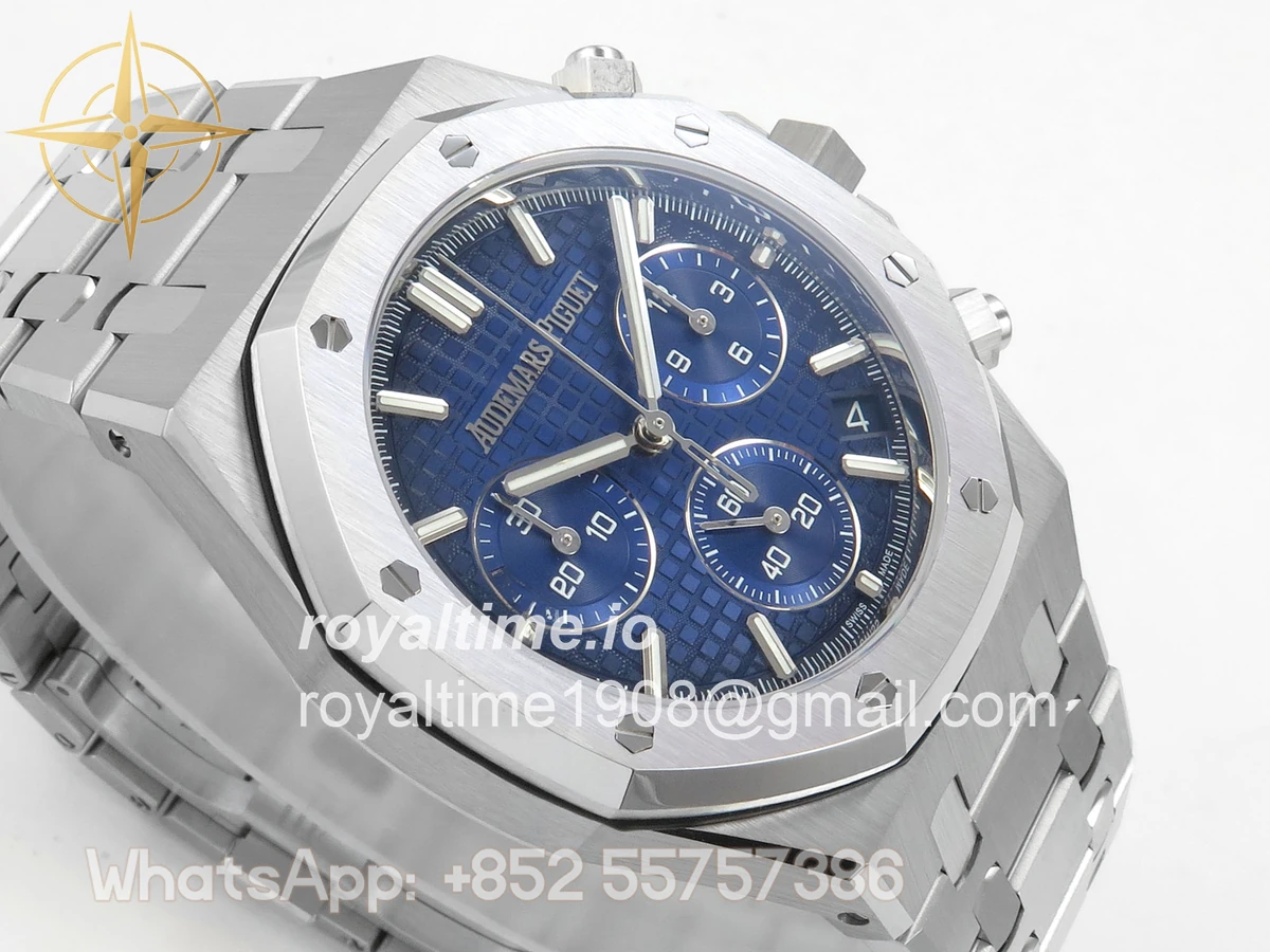 Audemars Piguet Royal Oak Chrono 26240 RG DDF Blue Dial on SS Bracelet DD4401 Gain Weight (SW Dial) - Image 6