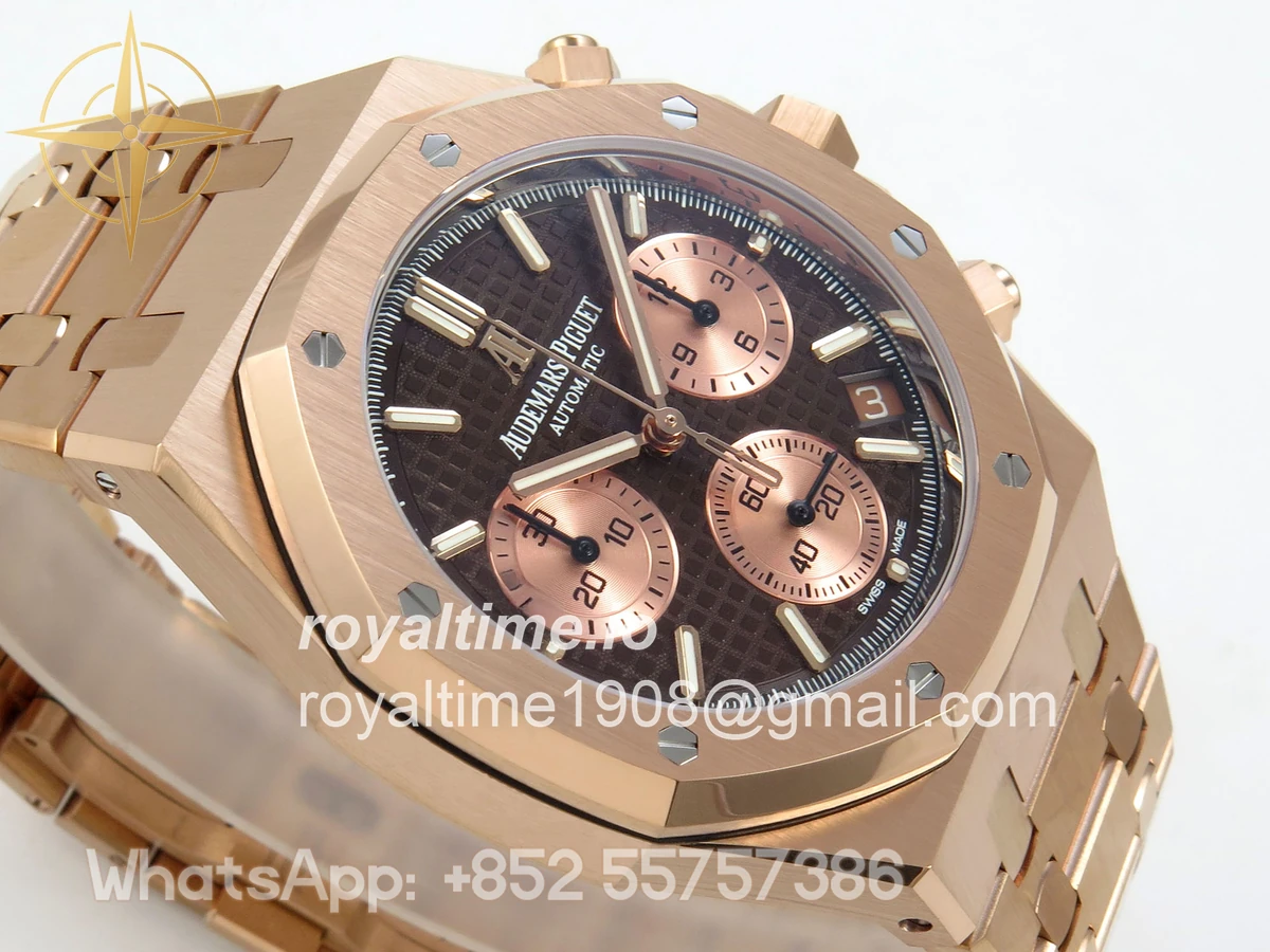 Audemars Piguet Royal Oak Chrono 26240 RG DDF Brown/RG Dial on RG Bracelet DD4401 Gain Weight (SW Dial) - Image 6