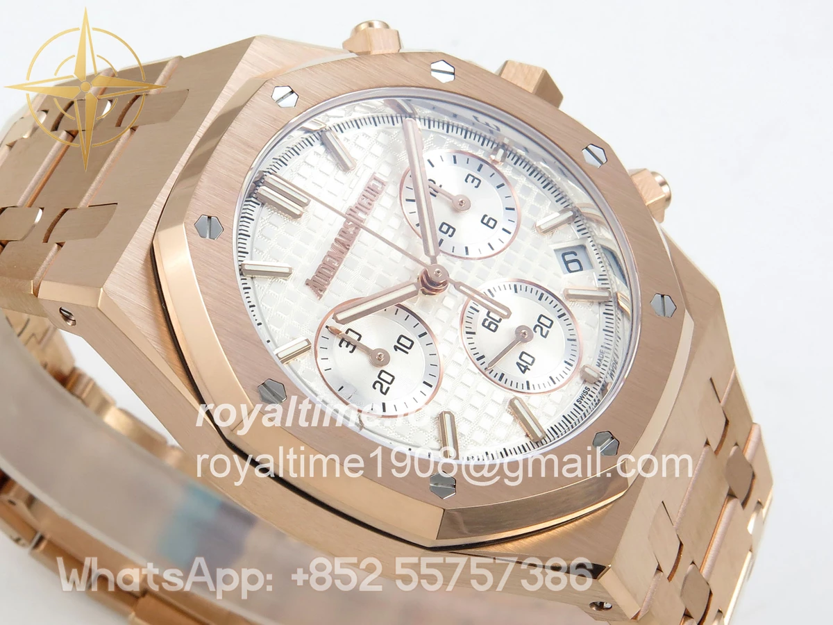 Audemars Piguet Royal Oak Chrono 26240 RG DDF Silver Dial on RG Bracelet DD4401 Gain Weight (SW Dial) - Image 6