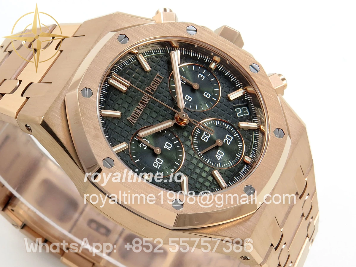 Audemars Piguet Royal Oak Chrono 26240 RG DDSF Green Dial on RG Bracelet DD4401 - Image 6