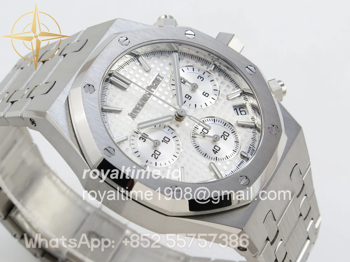 Audemars Piguet Royal Oak Chrono 26240 SS APSF Silver Dial on SS Bracelet SA4401 V2 (Free Sprung) - Image 6