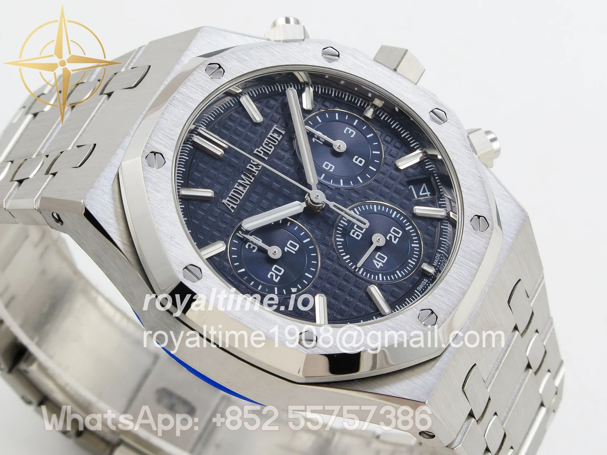 Audemars Piguet Royal Oak Chrono 26240 SS APSF Blue Dial on SS Bracelet SA4401 V2 (Free Sprung) - Image 6