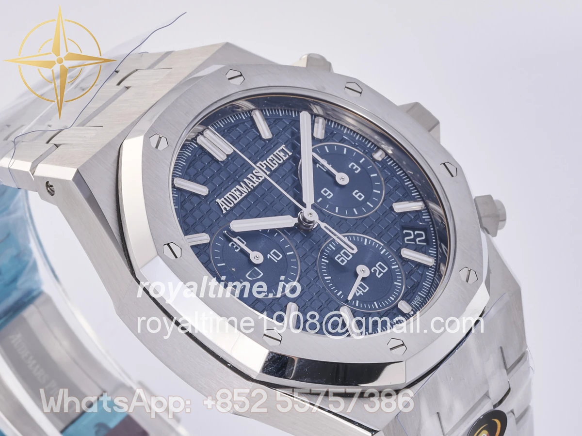 Audemars Piguet Royal Oak Chrono 26240 SS DDF Blue Dial on SS Bracelet DD4401 (50th Anniversary) - Image 6