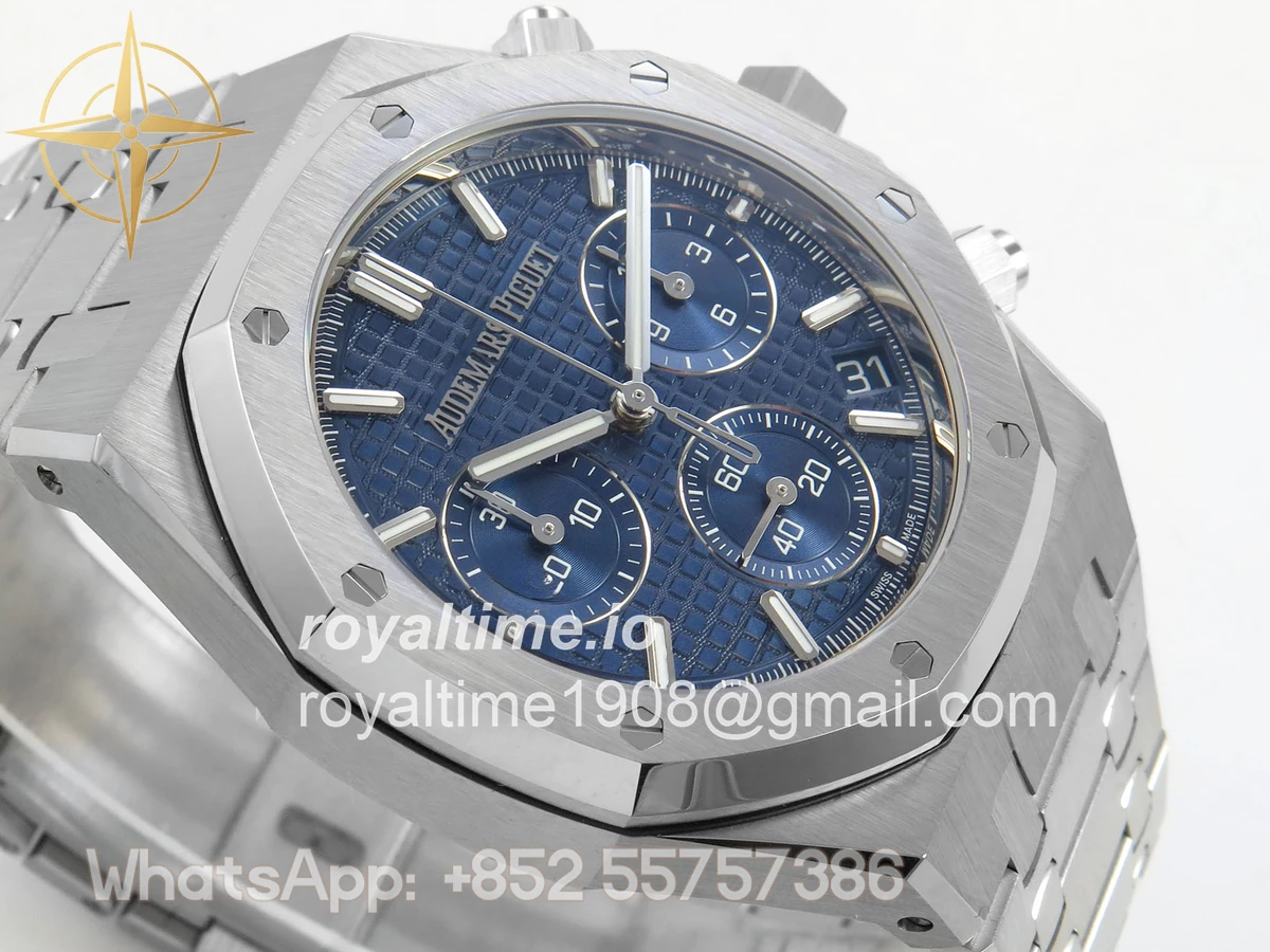 Audemars Piguet Royal Oak Chrono 26240 SS DDF Blue Dial on SS Bracelet DD4401 (SW Dial) V2 - Image 6