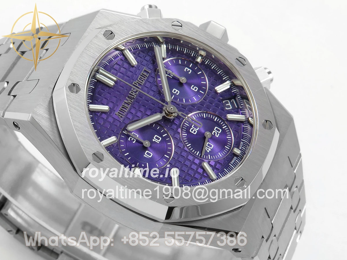 Audemars Piguet Royal Oak Chrono 26240 SS DDSF Purple Dial on SS Bracelet DD4401 - Image 6