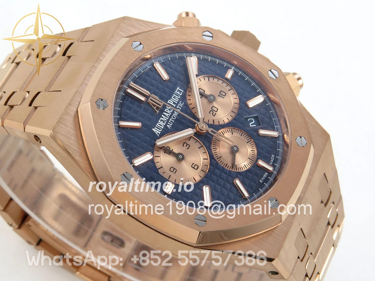 Audemars Piguet Royal Oak Chrono 26331 RG APSF Blue/RG Dial on RG Bracelet A2385 - Image 6