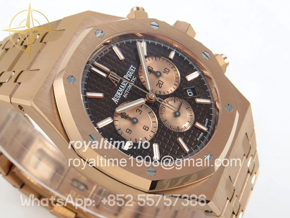 Audemars Piguet Royal Oak Chrono 26331 RG APSF Brown/RG Dial on RG Bracelet A2385 - Image 6