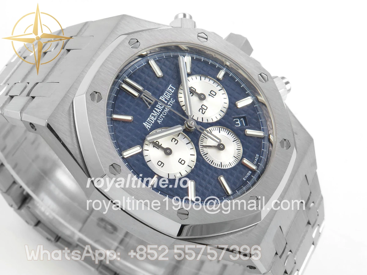 Audemars Piguet Royal Oak Chrono 26331 SS APSF Blue/White Dial on SS Bracelet A2385 - Image 6