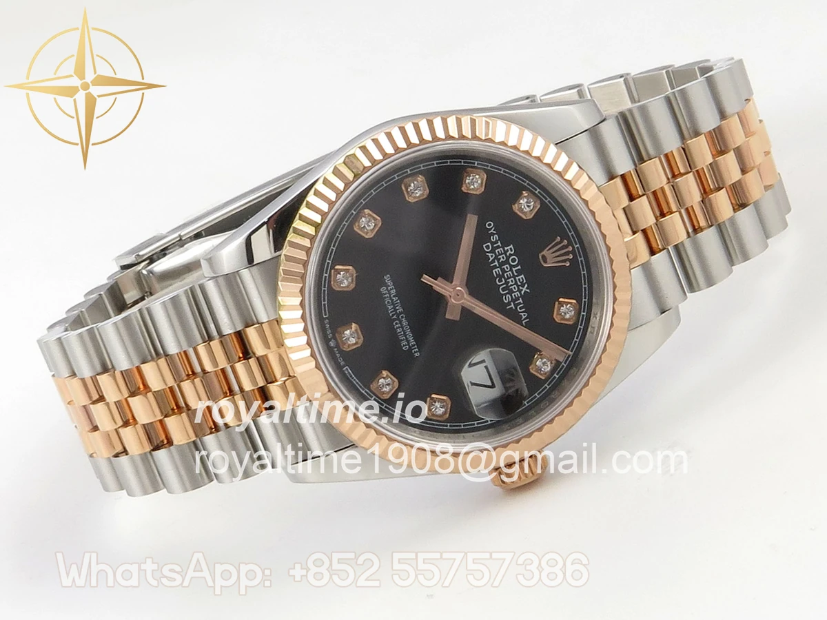 Rolex DateJust 36 126231 QF Black Diamonds Dial on Jubilee Bracelet QF3235 - Image 7