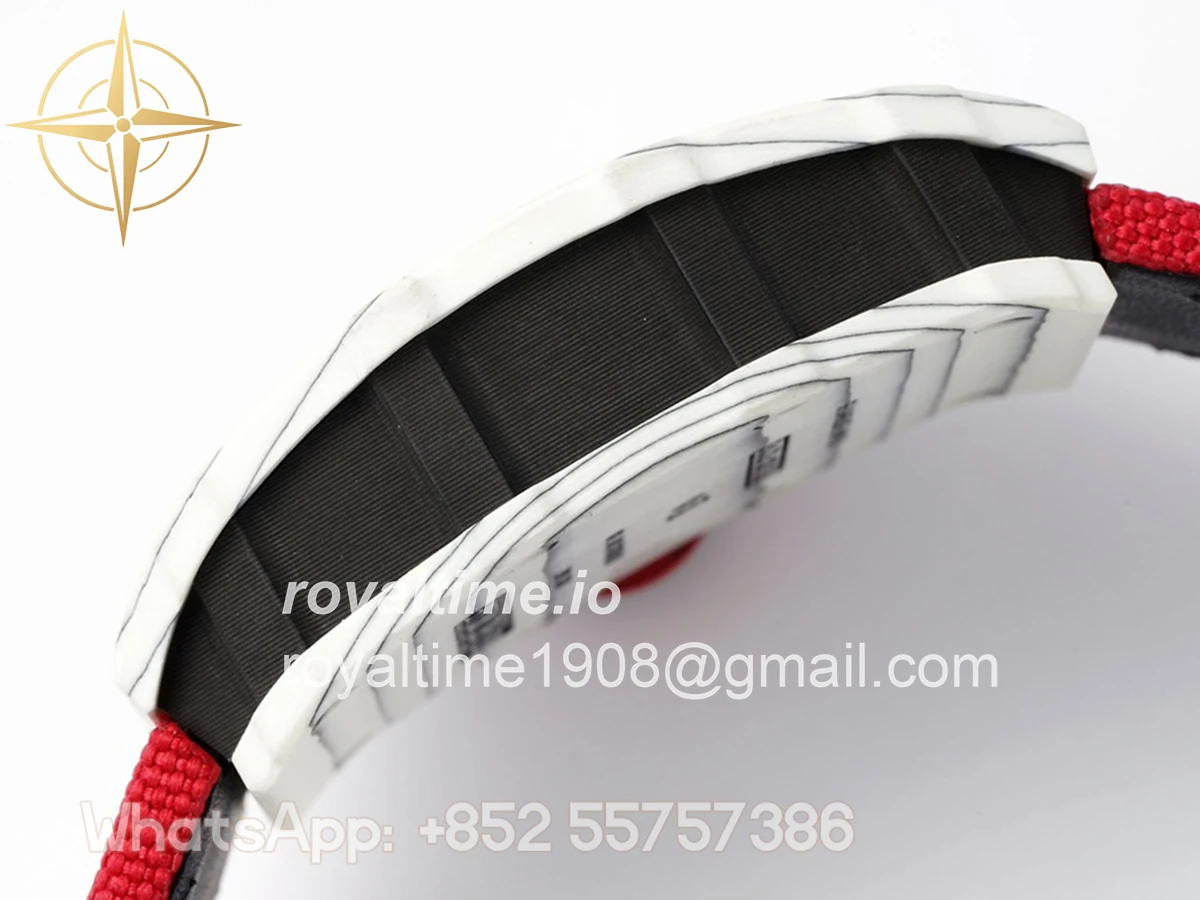 Richard Mille RM 035-01 Rafael Nadal White NTPT on Red Nylon Strap (Sonic) - Image 7