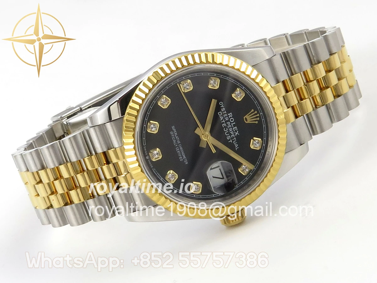 Rolex DateJust 36 126233 QF Black DIamonds Dial on Jubilee Bracelet QF3235 - Image 7