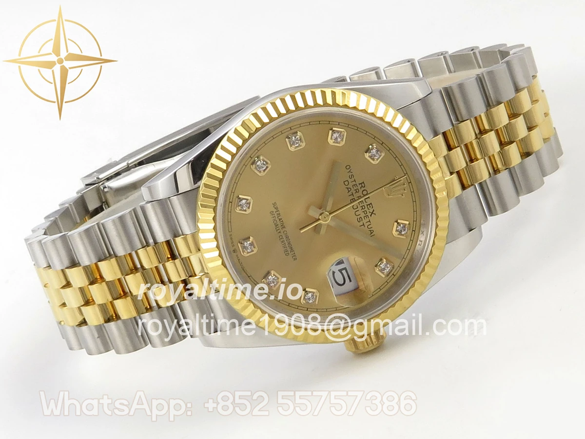 Rolex DateJust 36 126233 QF YG DIamonds Dial on Jubilee Bracelet QF3235 - Image 7