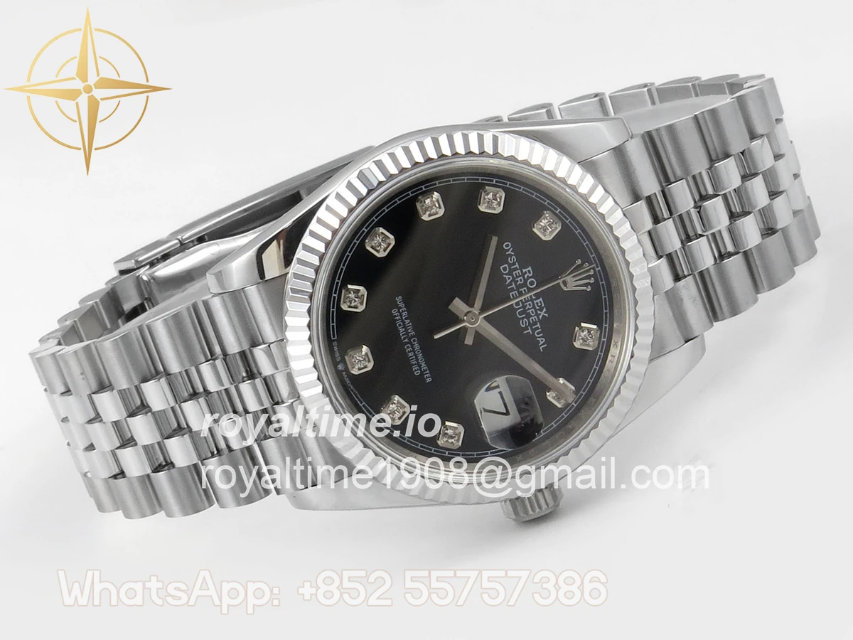 Rolex DateJust 36 126234 QF Black Diamonds Dial on Jubilee Bracelet QF3235 - Image 7