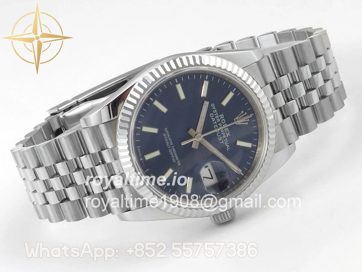 Rolex DateJust 36 126234 QF Blue Stick Dial on Jubilee Bracelet QF3235 - Image 7