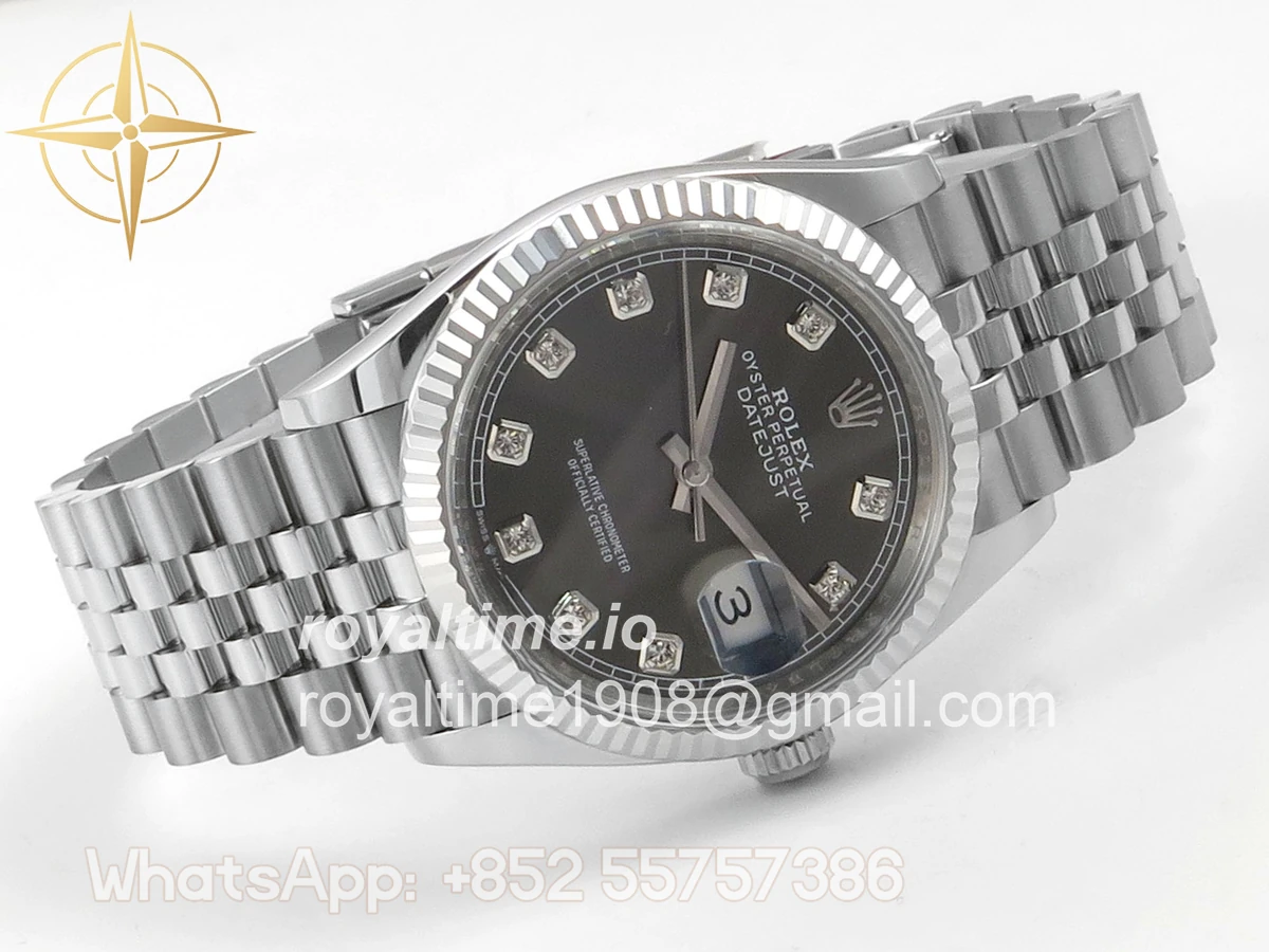 Rolex DateJust 36 126334 904L SS Clean Plus Gray Diamonds Dial on Jubilee Bracelet DD3235 - Image 7
