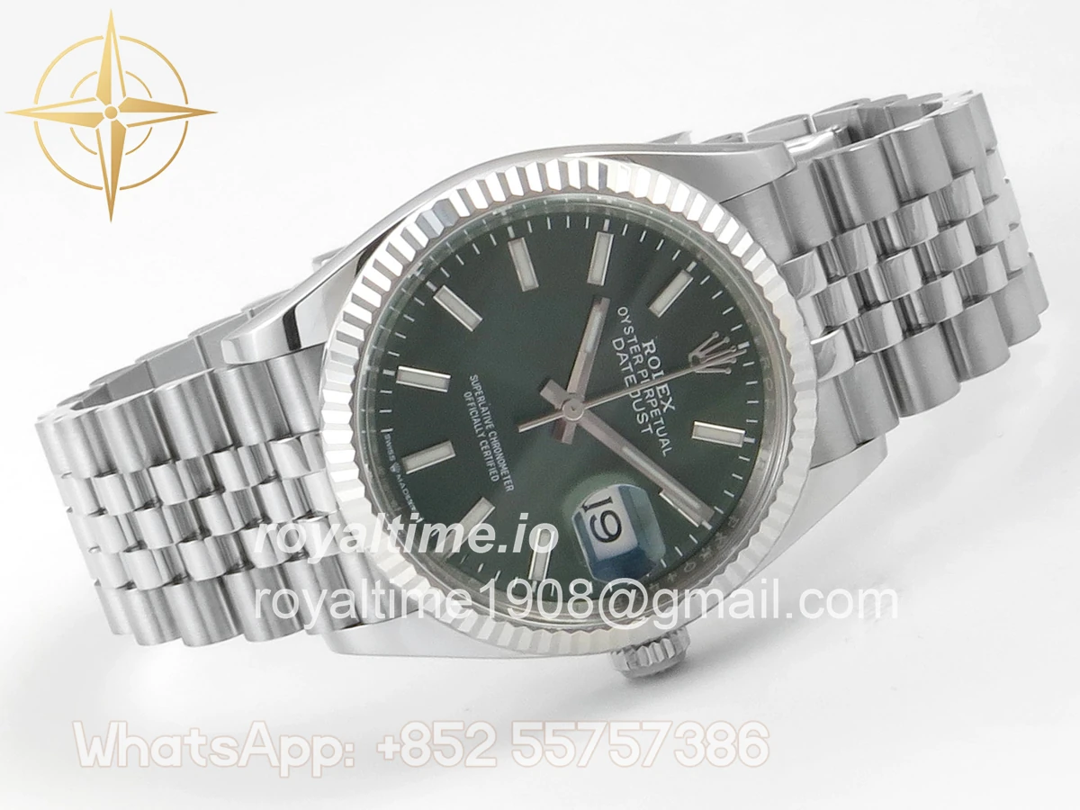 Rolex DateJust 36 126334 904L SS Clean Plus Green Dial on Jubilee Bracelet DD3235 - Image 7