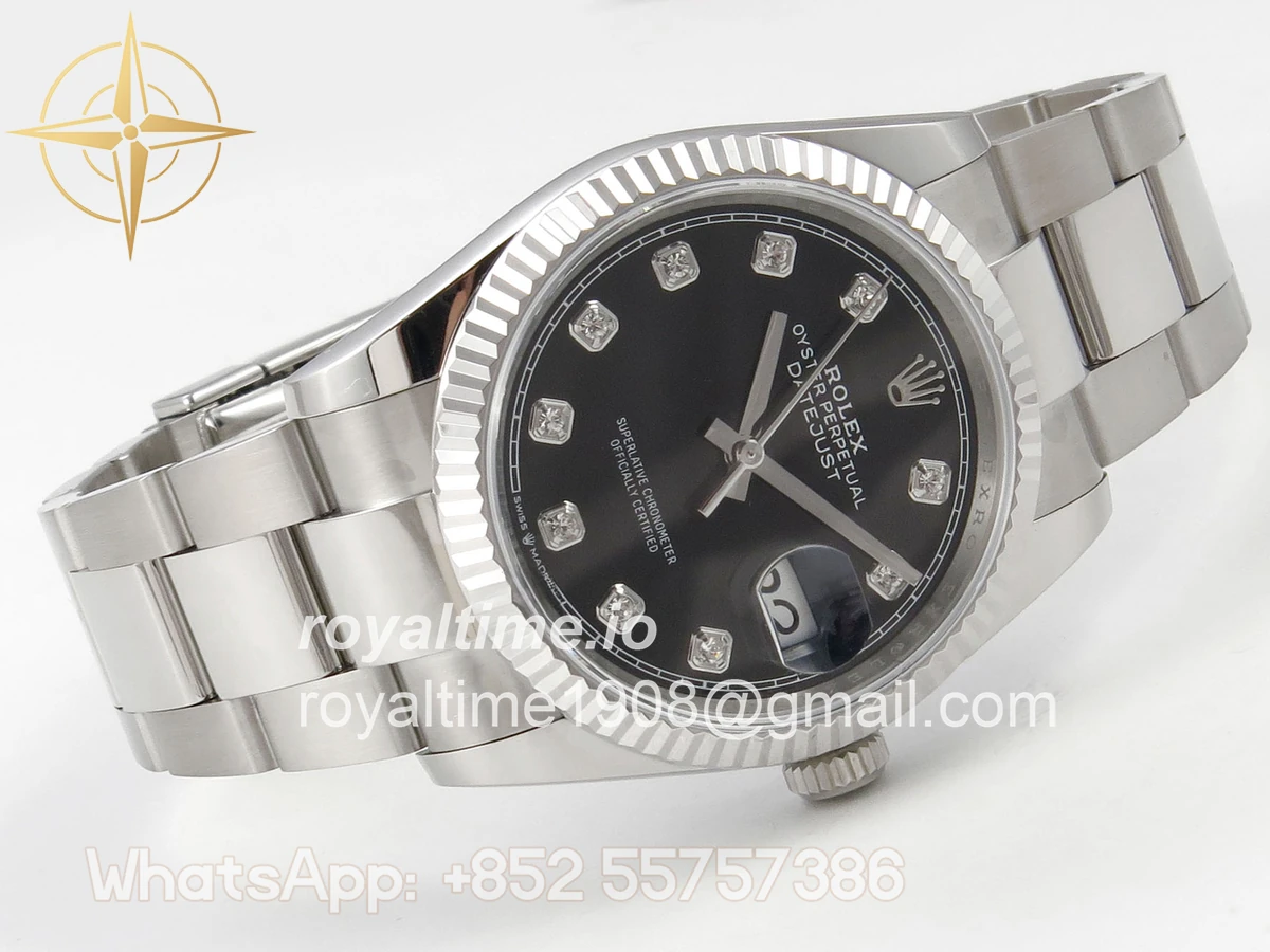 Rolex DateJust 36 SS 126234 ARF Black Diamonds Dial on Oyster Bracelet DD3235 - Image 7
