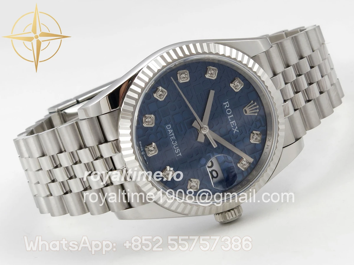 Rolex DateJust 36 SS 126234 ARF Blue Computer Diamonds Dial on Jubilee Bracelet DD3235 - Image 7