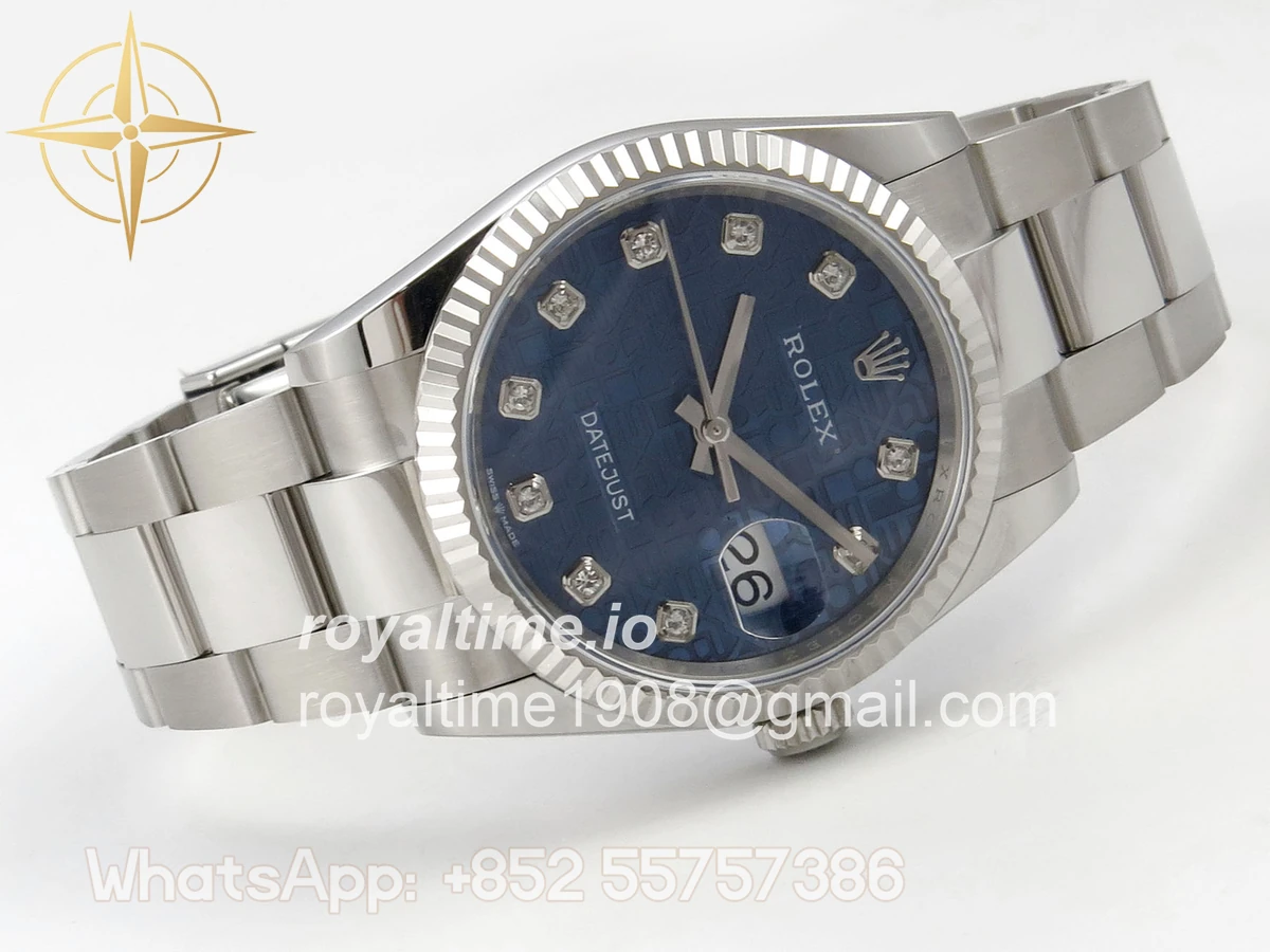 Rolex DateJust 36 SS 126234 ARF Blue Computer Diamonds Dial on Oyster Bracelet DD3235 - Image 7