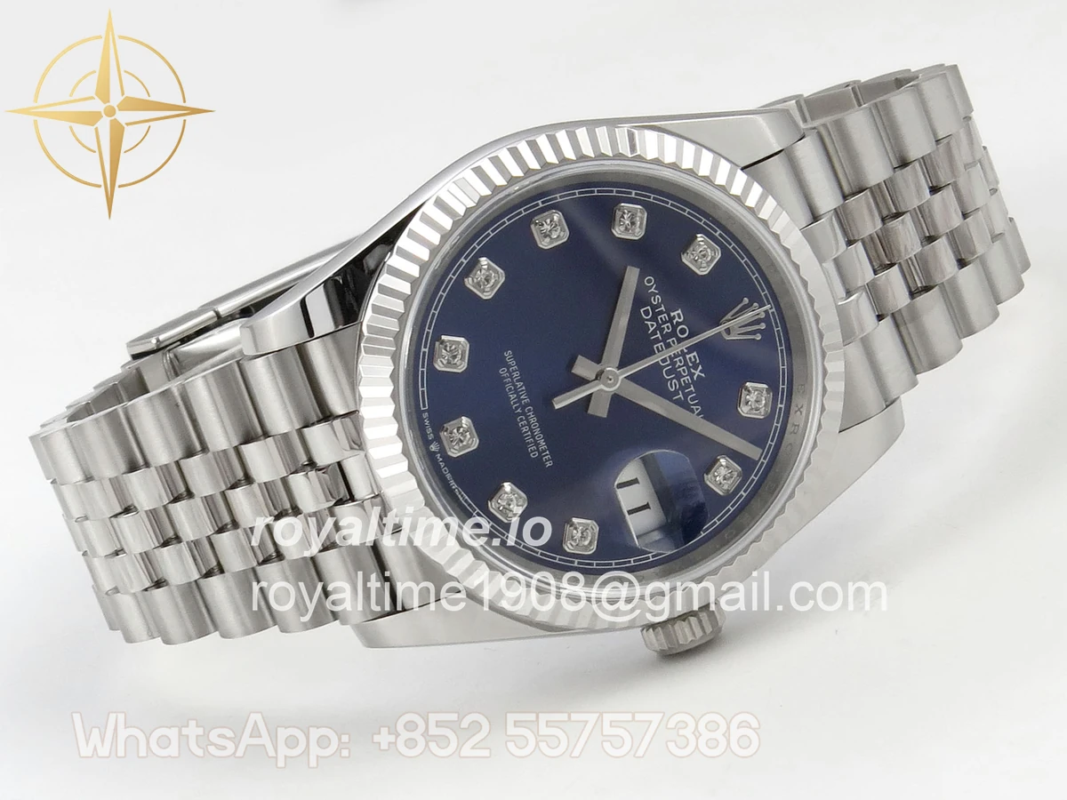 Rolex DateJust 36 SS 126234 ARF Blue Diamonds Dial on Jubilee Bracelet DD3235 - Image 7
