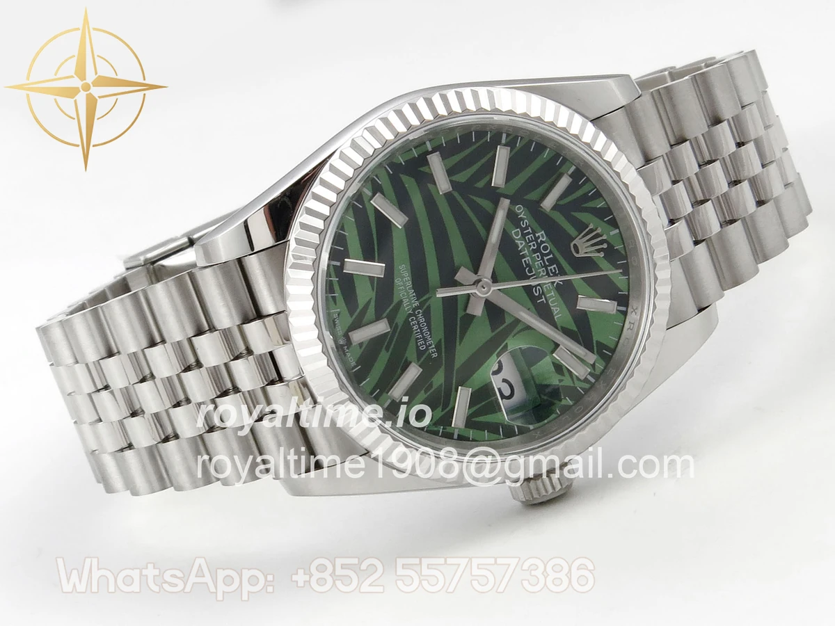 Rolex DateJust 36 SS 126234 ARF Green Leaves Stick Dial on Jubilee Bracelet DD3235 - Image 7