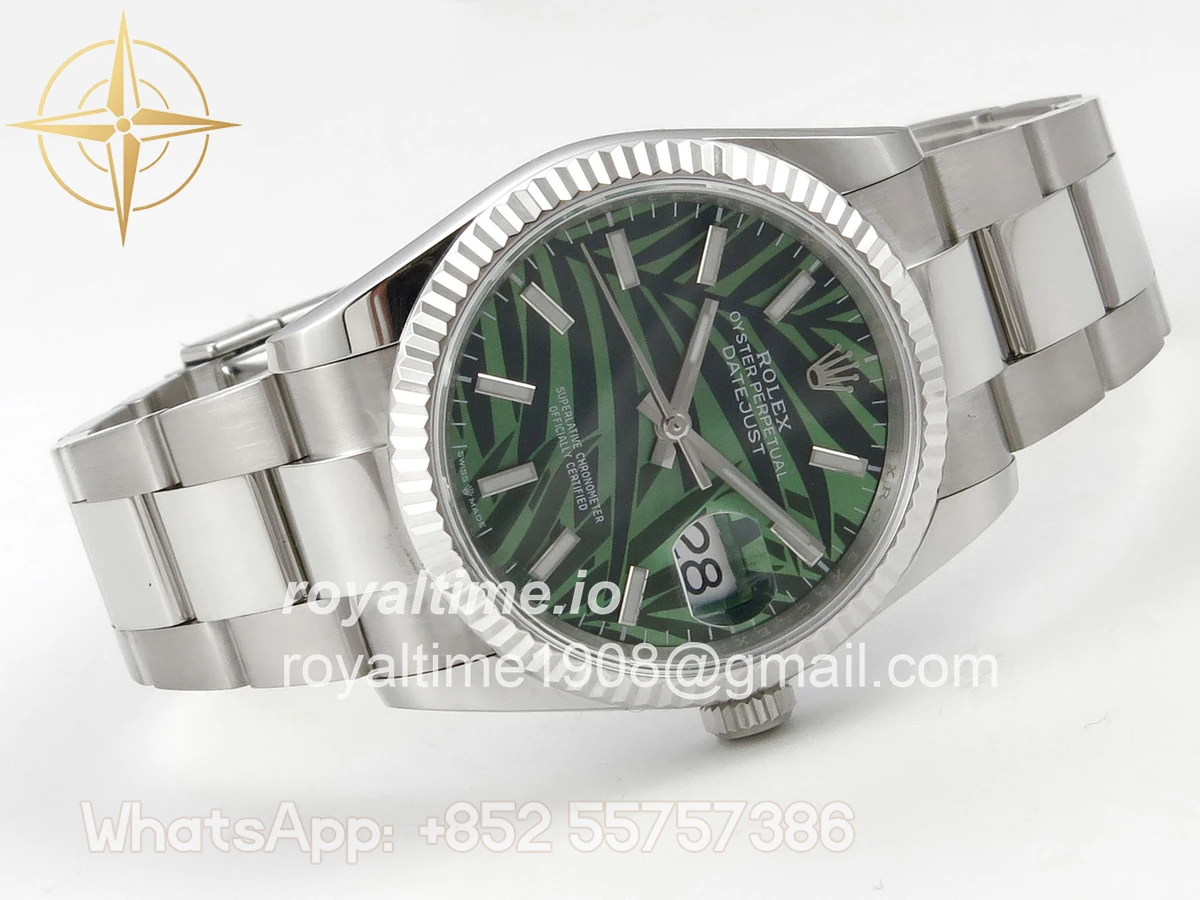Rolex DateJust 36 SS 126234 ARF Green Leaves Stick Dial on Oyster Bracelet DD3235 - Image 7