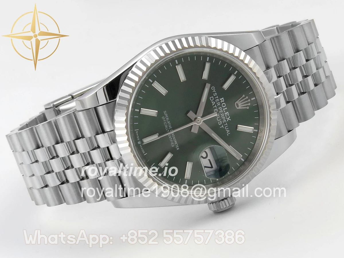 Rolex DateJust 36 SS 126234 ARF Green Stick Dial on Jubilee Bracelet DD3235 - Image 7