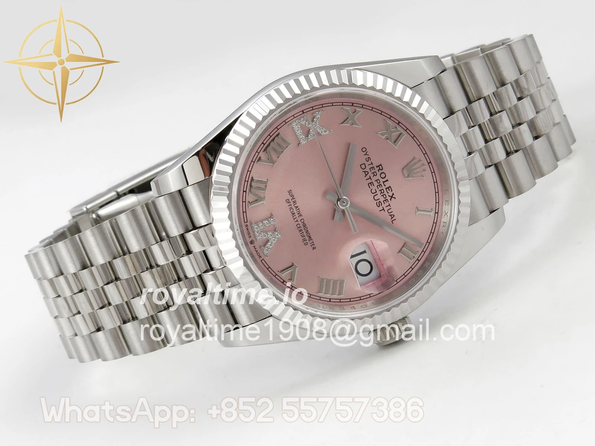 Rolex DateJust 36 SS 126234 ARF Pink Diamond Roman Dial on Jubilee Bracelet DD3235 - Image 7
