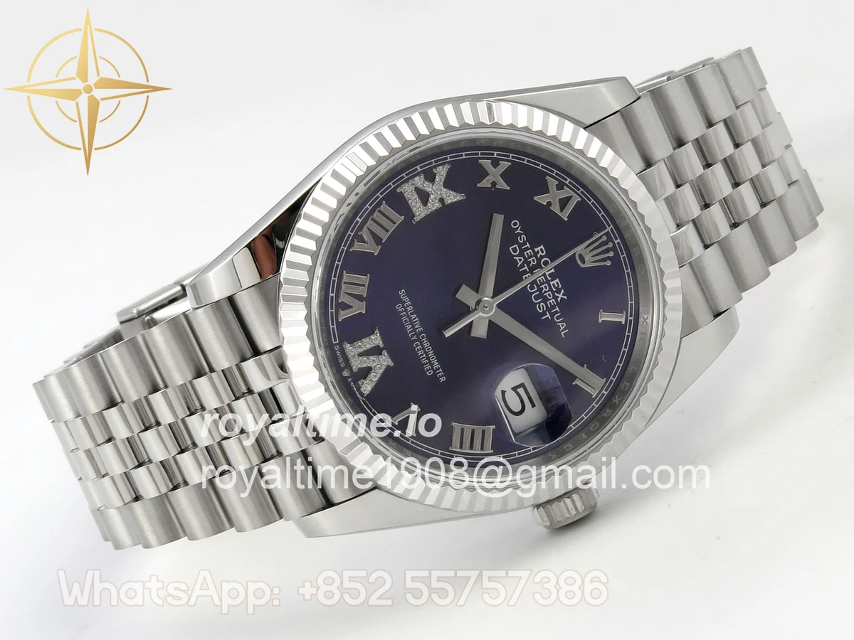 Rolex DateJust 36 SS 126234 ARF Purple Diamond Roman Dial on Jubilee Bracelet DD3235 - Image 7