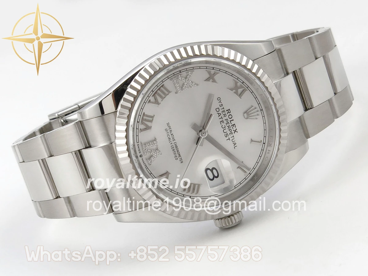 Rolex DateJust 36 SS 126234 ARF Silver Diamond Roman Dial on Oyster Bracelet DD3235 - Image 7