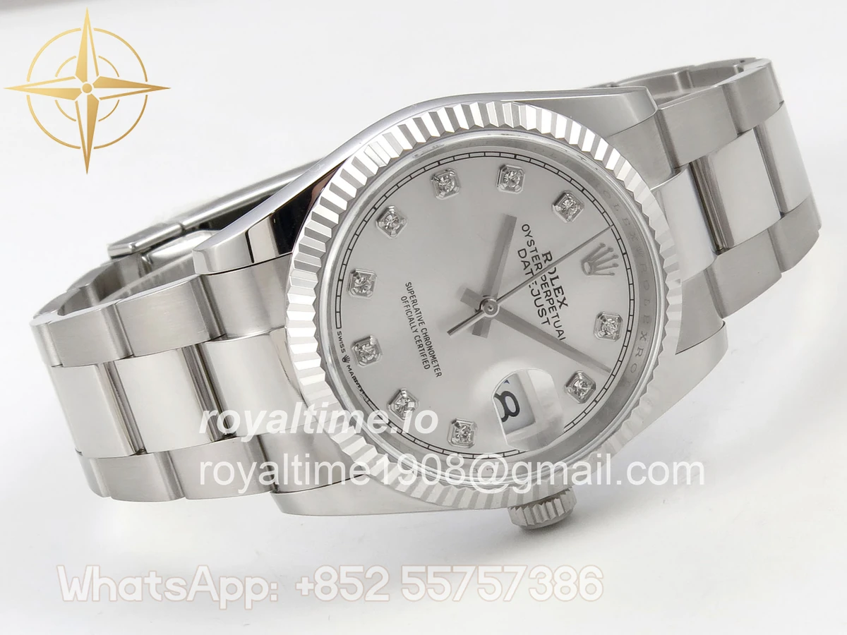 Rolex DateJust 36 SS 126234 ARF Silver Diamonds Dial on Oyster Bracelet DD3235 - Image 7