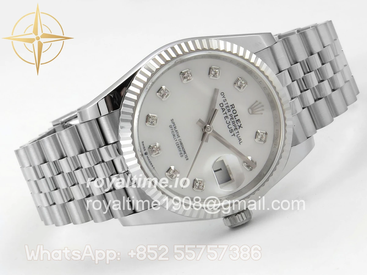 Rolex DateJust 36 SS 126234 ARF White MOP Diamonds Dial on Jubilee Bracelet DD3235 - Image 7