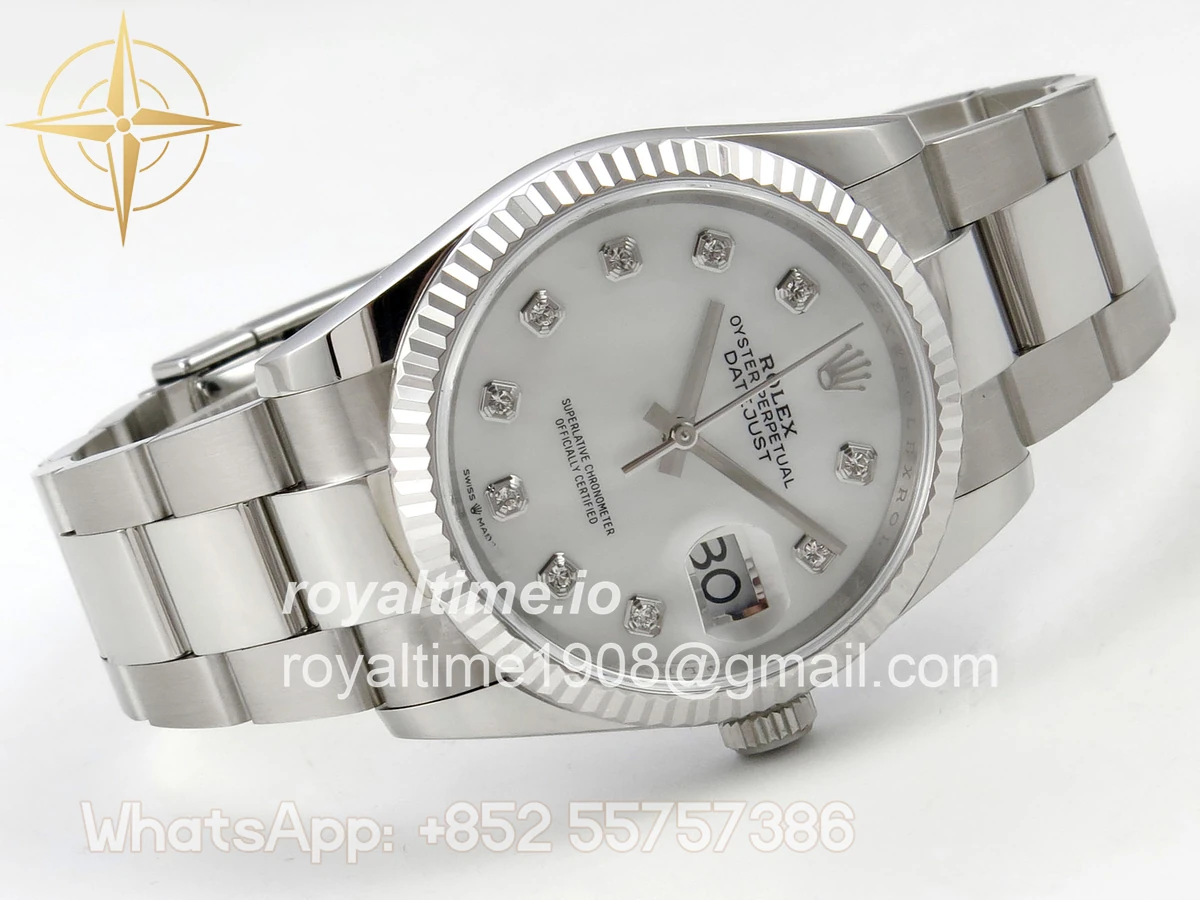 Rolex DateJust 36 SS 126234 ARF White MOP Diamonds Dial on Oyster Bracelet DD3235 - Image 7