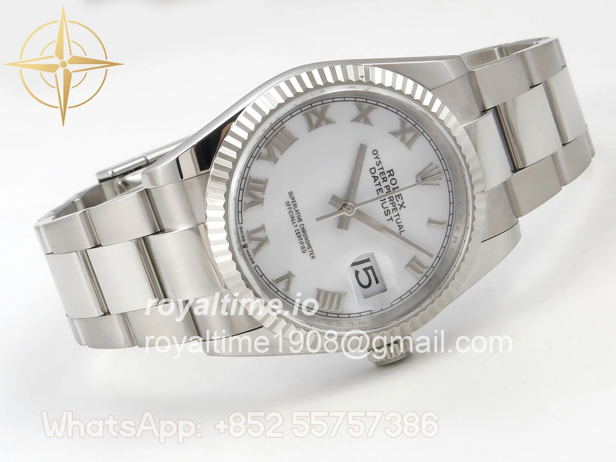 Rolex DateJust 36 SS 126234 ARF White Roman Dial on Oyster Bracelet DD3235 - Image 7