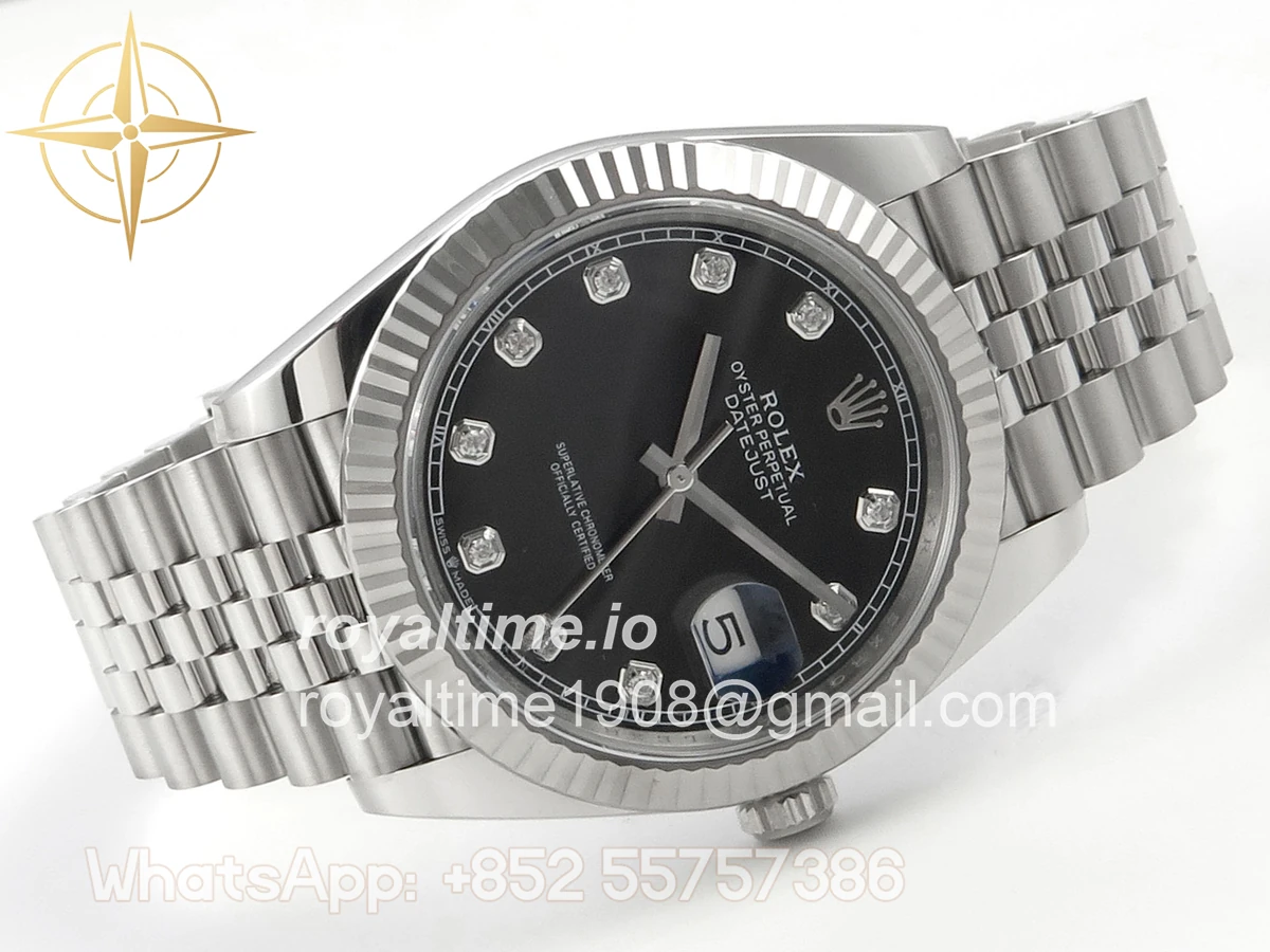 Rolex DateJust 41 126334 904L SS SCF Black Diamonds Dial on Jubilee Bracelet VR3235 - Image 7