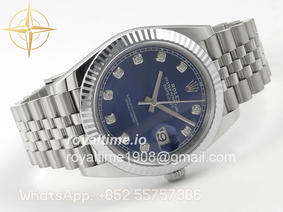 Rolex DateJust 41 126334 904L SS SCF Blue Diamonds Dial on Jubilee Bracelet VR3235 - Image 7