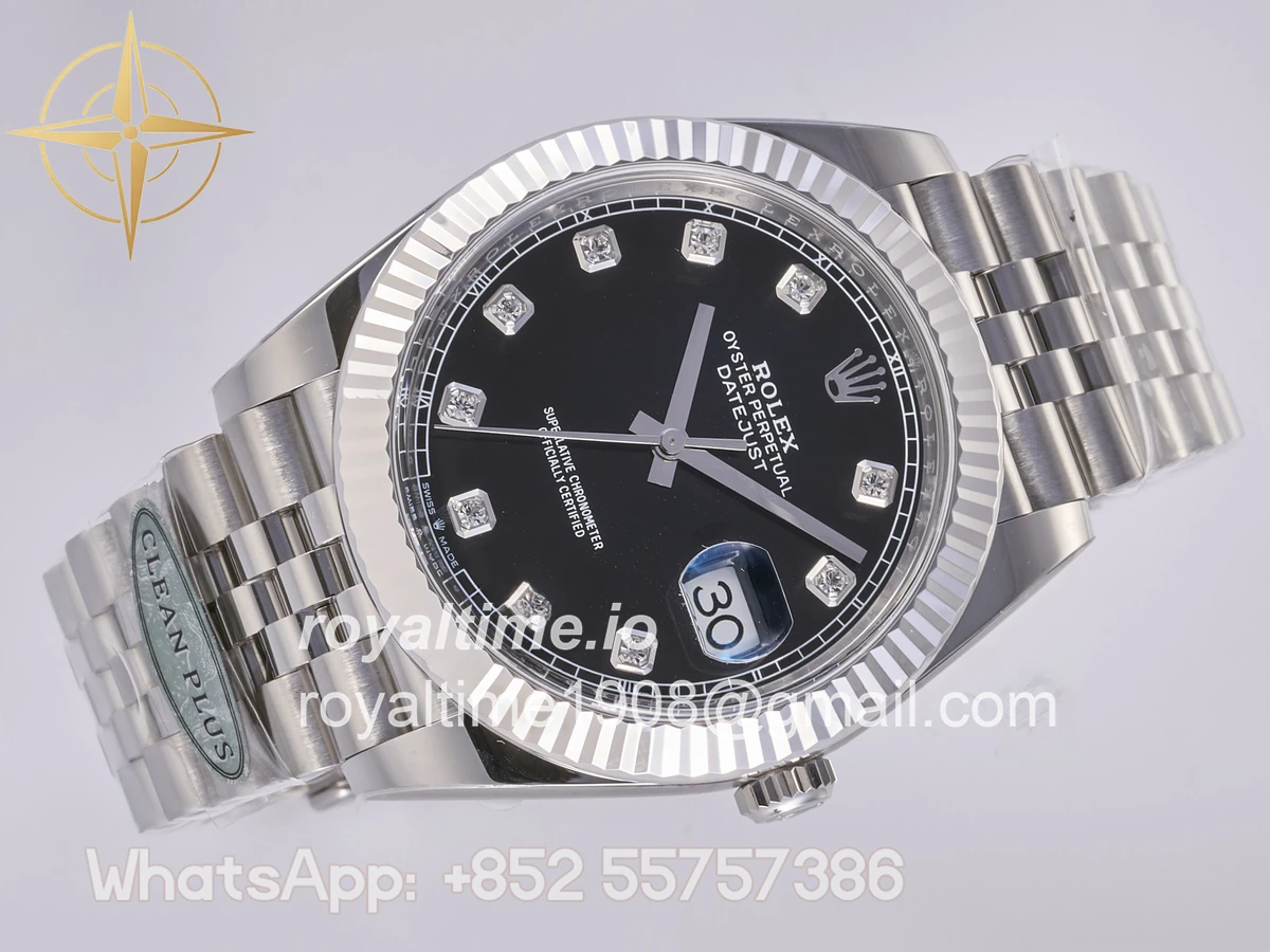 Rolex DateJust 41 126334 Clean Plus 904L Steel Black Diamonds Dial on Jubilee Bracelet JH3235 (Free Sprung) - Image 7