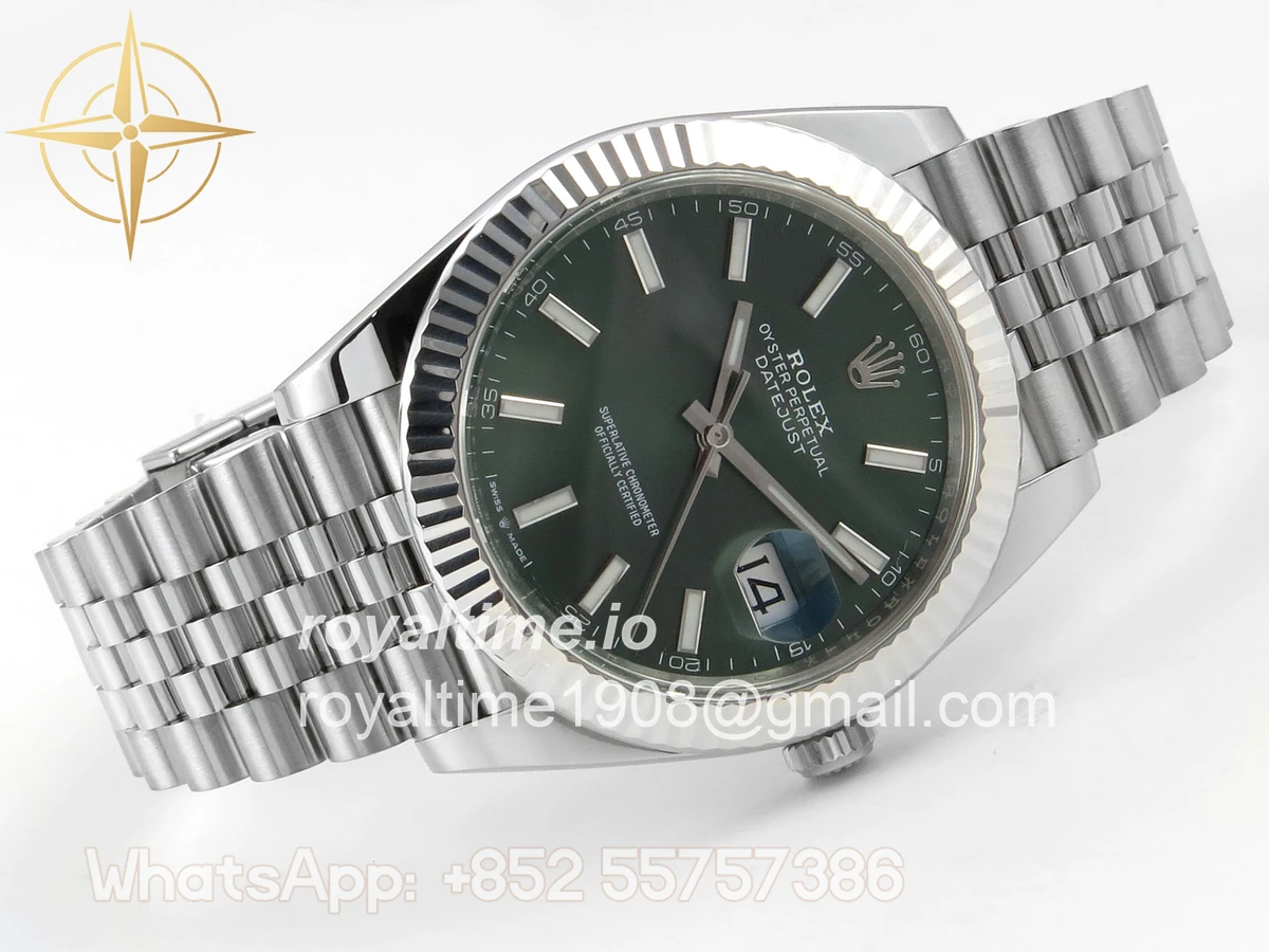 Rolex DateJust 41 126334 Clean Plus Green Stick Dial on Jubilee Bracelet JH3235 (Free Sprung) Weighted 133g - Image 7