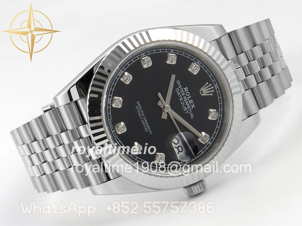 Rolex DateJust 41 126334 ERF Black Diamonds Dial on Jubilee Bracelet JH3235 (Free Sprung) Weighted 132g - Image 7