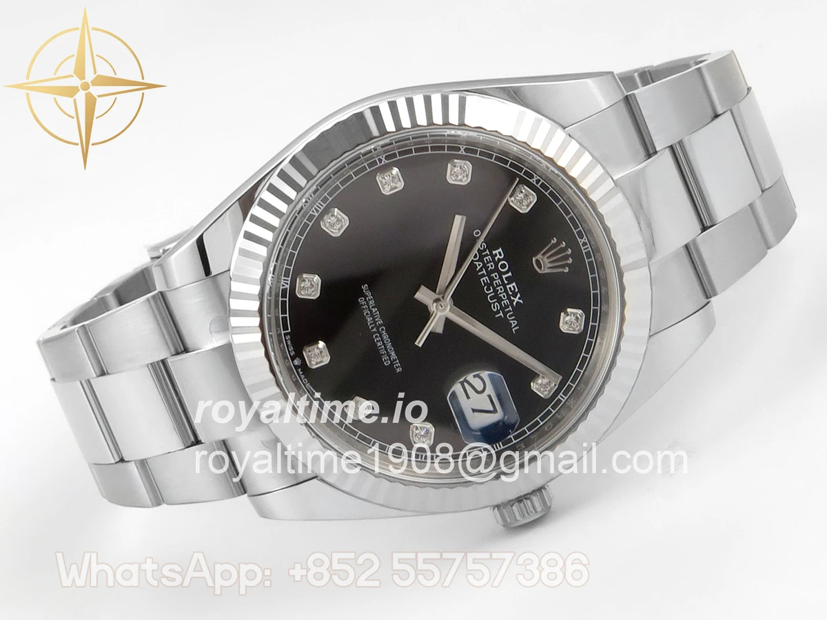 Rolex DateJust 41mm 126334 ARF Black Diamonds Dial on Oyster Bracelet DD3235 - Image 7