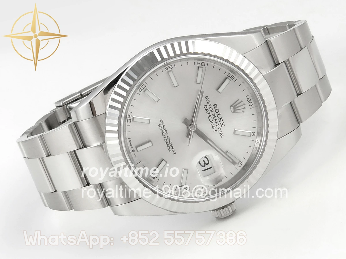 Rolex DateJust 41mm 126334 ARF Sliver Stick Dial on Oyster Bracelet DD3235 - Image 7